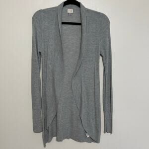 A New Day Gray Open Front Cardigan Lightweight Sweater Small